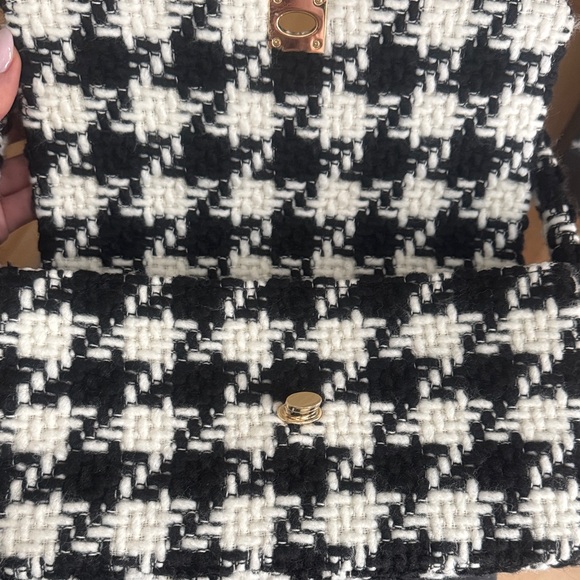 Anine Bing Nico Black and White Tweed Handbag - Picture 5 of 6